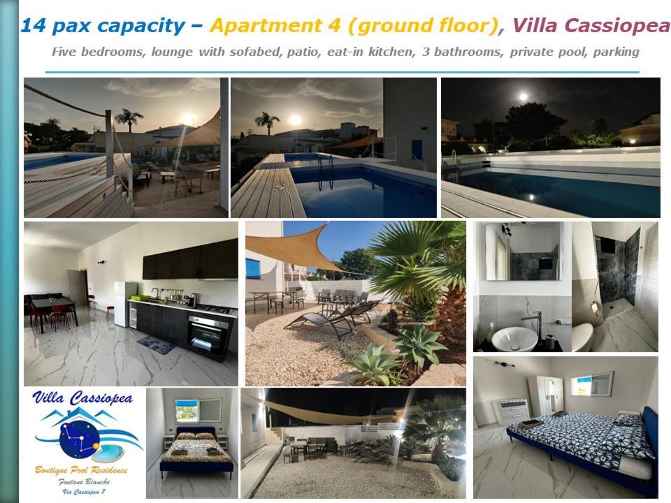 Pool Seaside Relais - Ville Ninfea, Marea, Rosa E Cassiopea Fontane Bianche Bagian luar foto