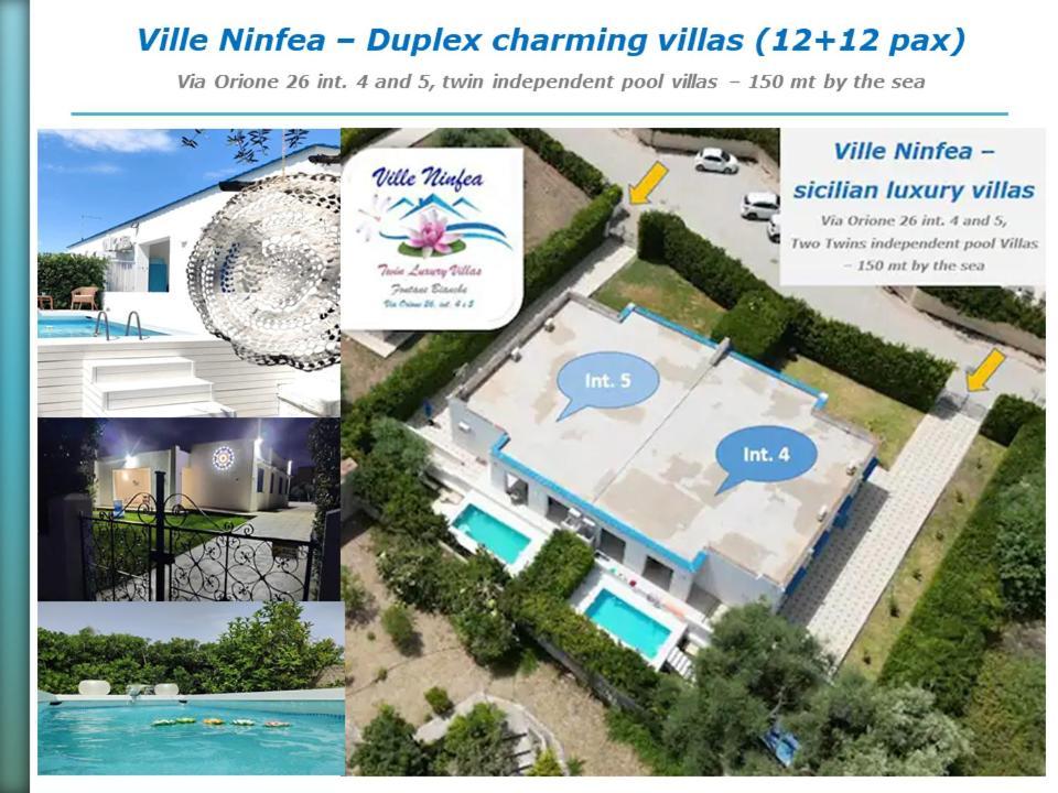 Pool Seaside Relais - Ville Ninfea, Marea, Rosa E Cassiopea Fontane Bianche Bagian luar foto