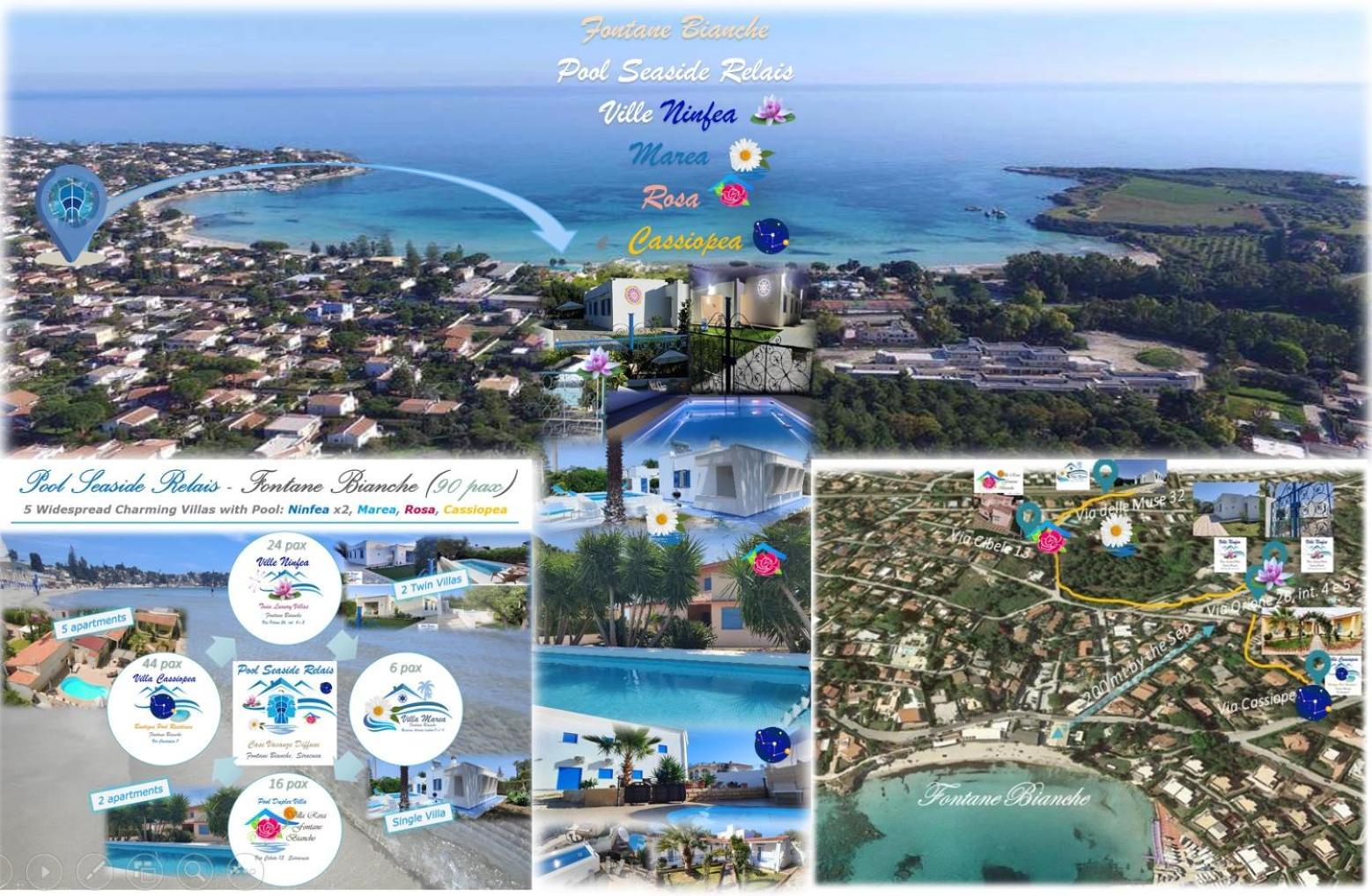 Pool Seaside Relais - Ville Ninfea, Marea, Rosa E Cassiopea Fontane Bianche Bagian luar foto